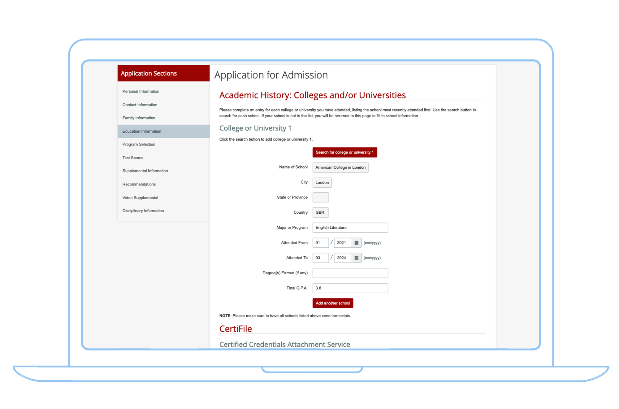 laptop certifile