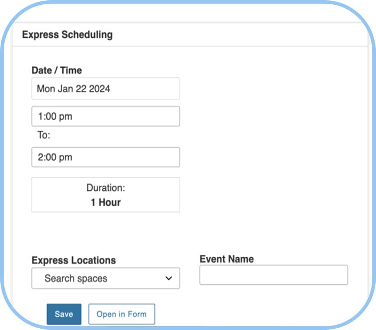 express-scheduling-screen