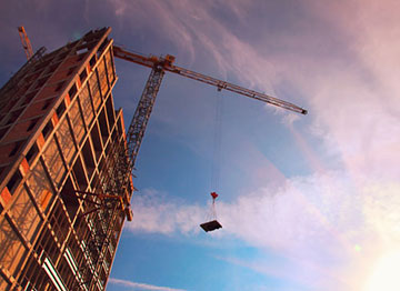 Building construction and crane